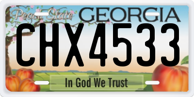 GA license plate CHX4533