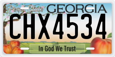 GA license plate CHX4534