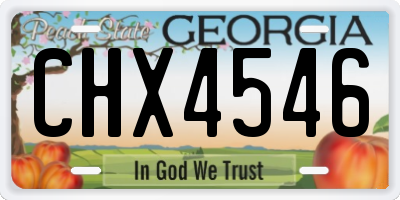 GA license plate CHX4546