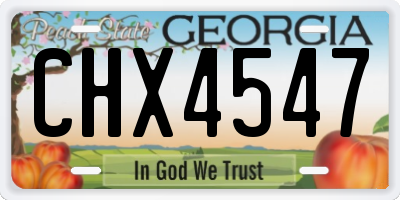 GA license plate CHX4547