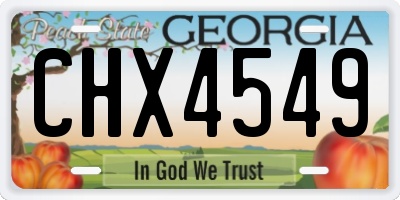 GA license plate CHX4549