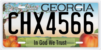GA license plate CHX4566