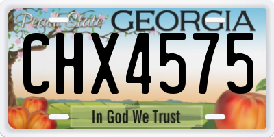 GA license plate CHX4575