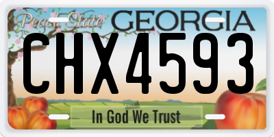 GA license plate CHX4593