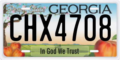 GA license plate CHX4708