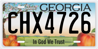 GA license plate CHX4726