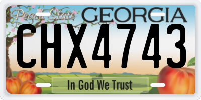 GA license plate CHX4743