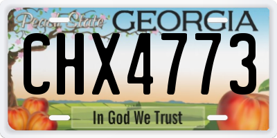 GA license plate CHX4773