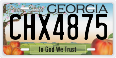 GA license plate CHX4875