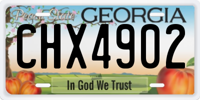 GA license plate CHX4902