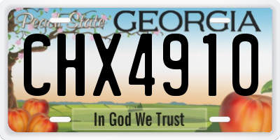 GA license plate CHX4910