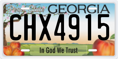 GA license plate CHX4915