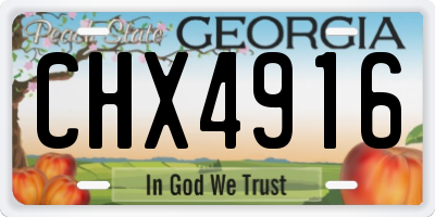 GA license plate CHX4916