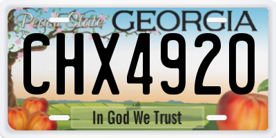 GA license plate CHX4920