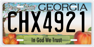 GA license plate CHX4921