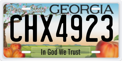 GA license plate CHX4923