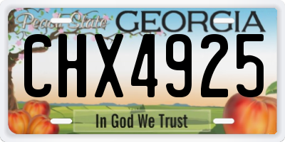 GA license plate CHX4925