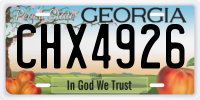 GA license plate CHX4926
