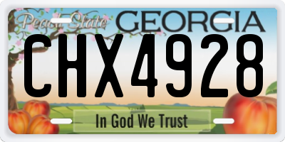 GA license plate CHX4928