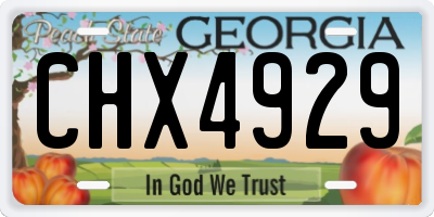 GA license plate CHX4929