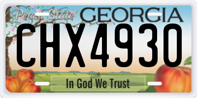 GA license plate CHX4930