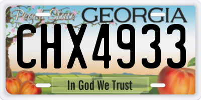 GA license plate CHX4933