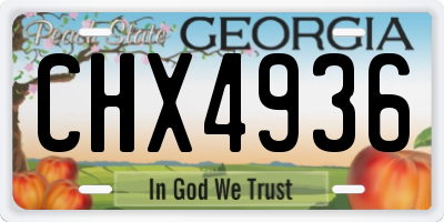 GA license plate CHX4936