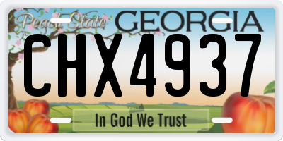 GA license plate CHX4937