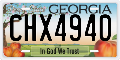 GA license plate CHX4940