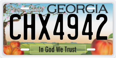GA license plate CHX4942