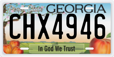GA license plate CHX4946