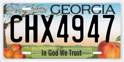 GA license plate CHX4947