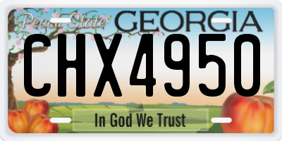 GA license plate CHX4950