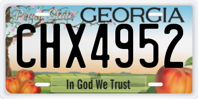 GA license plate CHX4952