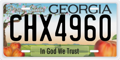 GA license plate CHX4960