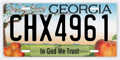GA license plate CHX4961