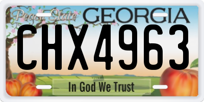 GA license plate CHX4963