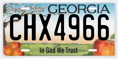 GA license plate CHX4966