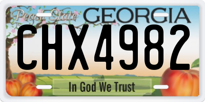 GA license plate CHX4982