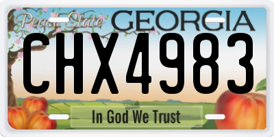 GA license plate CHX4983