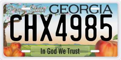 GA license plate CHX4985