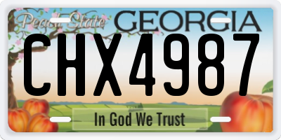 GA license plate CHX4987