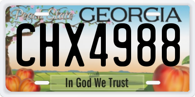 GA license plate CHX4988