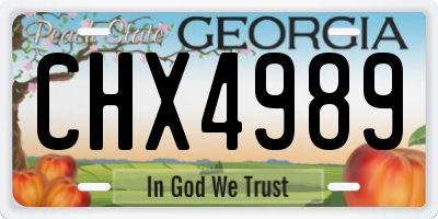 GA license plate CHX4989