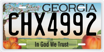 GA license plate CHX4992