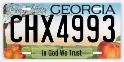 GA license plate CHX4993