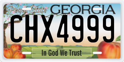 GA license plate CHX4999