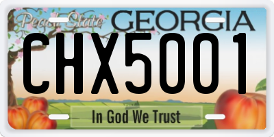 GA license plate CHX5001