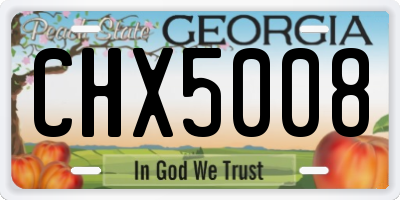 GA license plate CHX5008