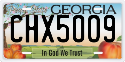 GA license plate CHX5009